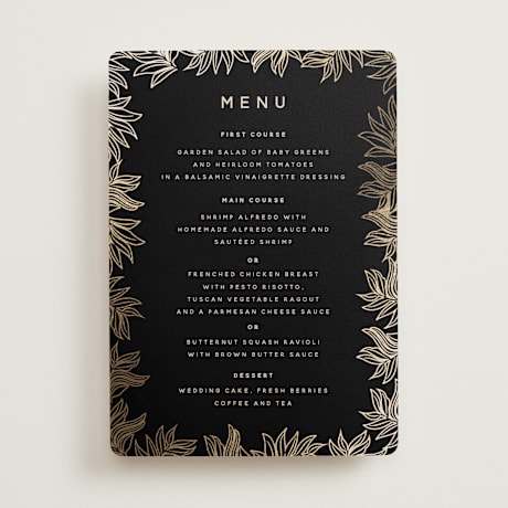 Foil-Pressed Menus