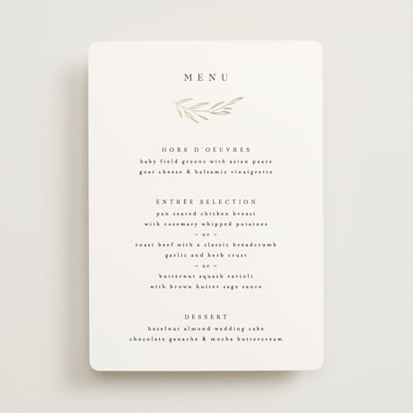 Foil-Pressed Menus
