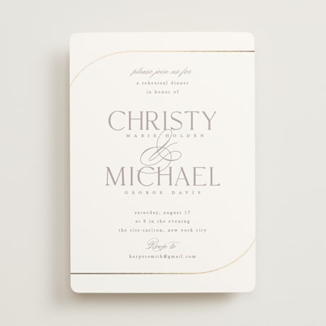 Foil-Pressed Rehearsal Dinner Invitations