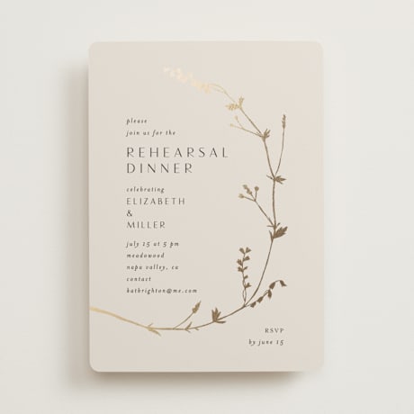 Foil-Pressed Rehearsal Dinner Invitations