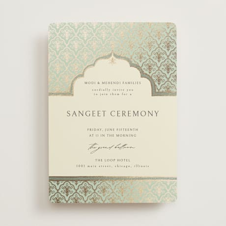 Foil-Pressed Sangeet Invitations