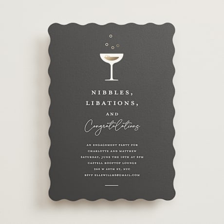 Foil-Pressed Engagement Party Invitations