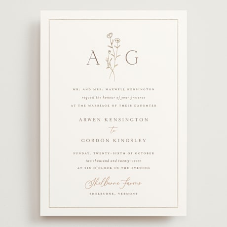 Foil-Pressed Grand Wedding Invitations