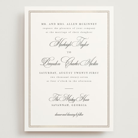 Foil-Pressed Grand Wedding Invitations
