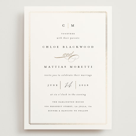 Foil-Pressed Grand Wedding Invitations