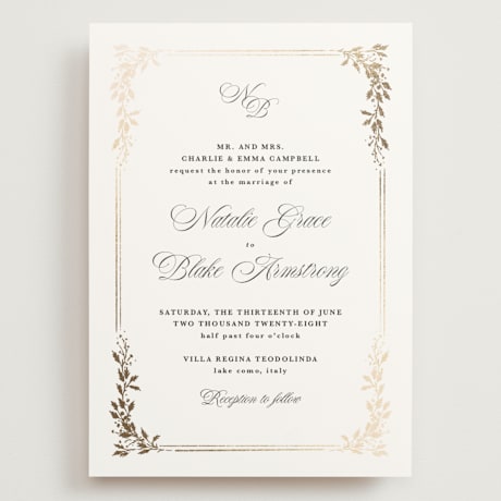 Foil-Pressed Grand Wedding Invitations