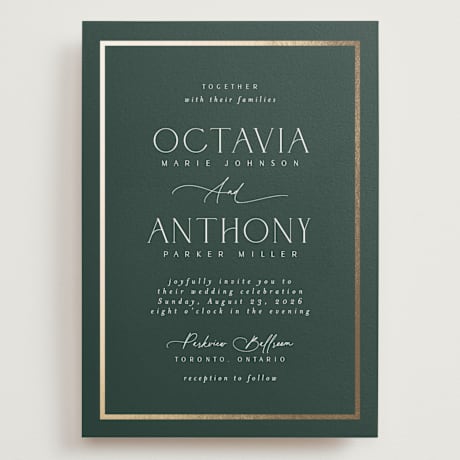 Foil-Pressed Grand Wedding Invitations