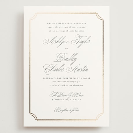 Foil-Pressed Grand Wedding Invitations