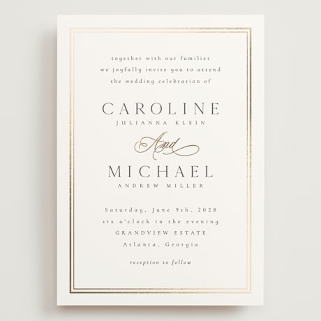 Foil-Pressed Grand Wedding Invitations