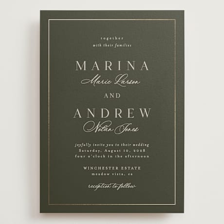 Foil-Pressed Grand Wedding Invitations