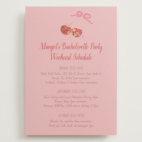 Foil-Pressed Grand Wedding Weekend Itinerary Cards