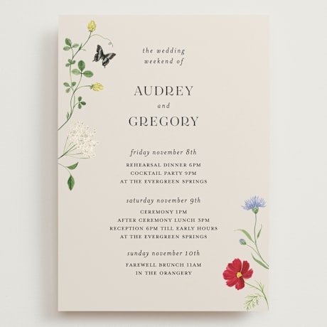 Grand Wedding Weekend Itinerary Cards