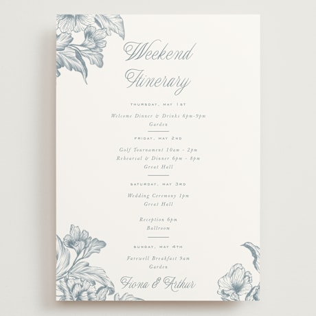 Grand Wedding Weekend Itinerary Cards