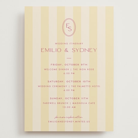 Grand Wedding Weekend Itinerary Cards