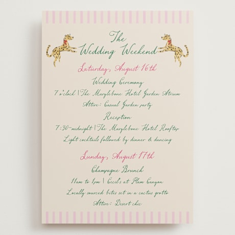 Grand Wedding Weekend Itinerary Cards