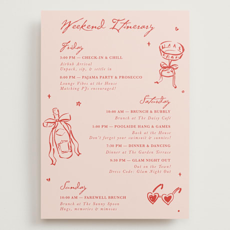 Grand Wedding Weekend Itinerary Cards