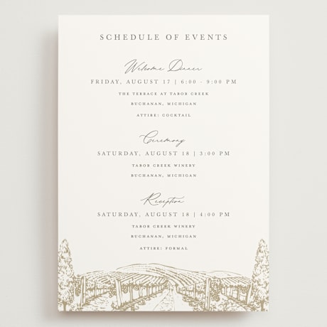 Grand Wedding Weekend Itinerary Cards