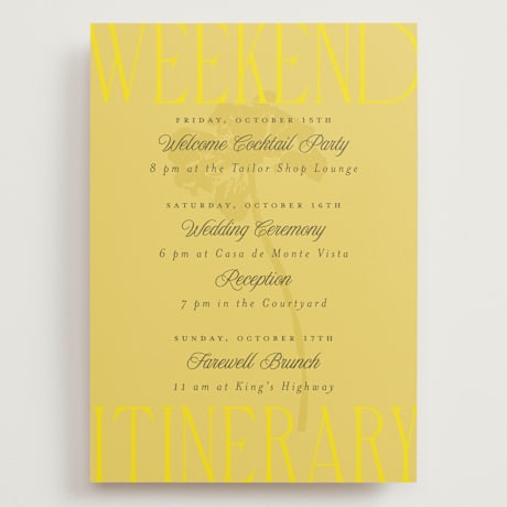 Grand Wedding Weekend Itinerary Cards