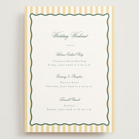 Grand Wedding Weekend Itinerary Cards
