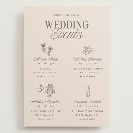 Grand Wedding Weekend Itinerary Cards