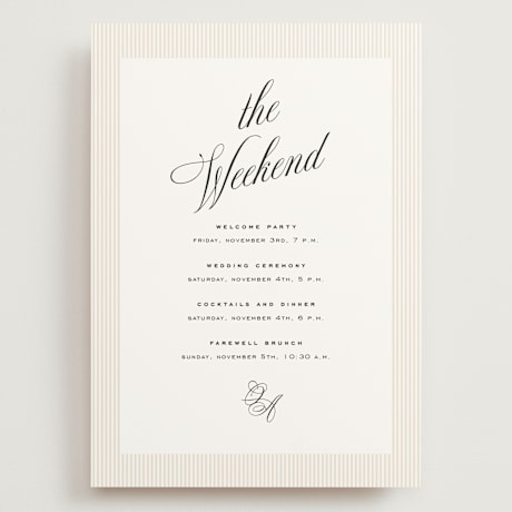Grand Wedding Weekend Itinerary Cards