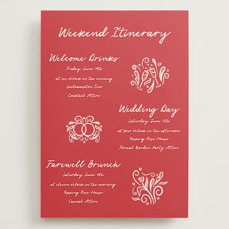 Grand Wedding Weekend Itinerary Cards