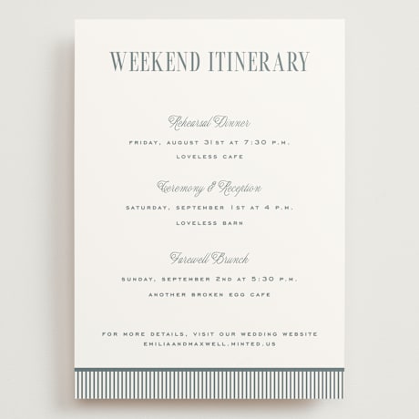 Grand Wedding Weekend Itinerary Cards