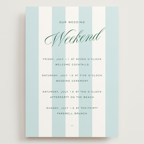 Grand Wedding Weekend Itinerary Cards
