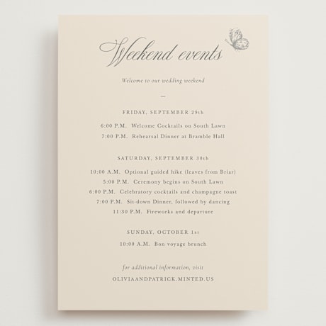 Grand Wedding Weekend Itinerary Cards