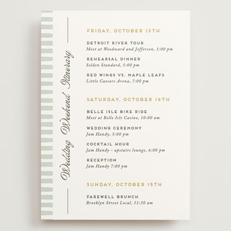 Grand Wedding Weekend Itinerary Cards