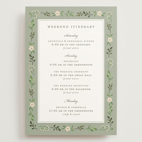 Grand Wedding Weekend Itinerary Cards