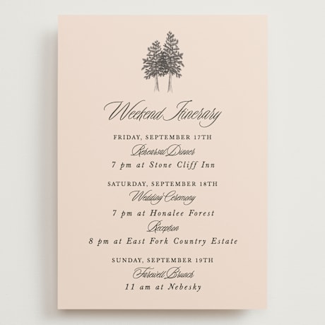 Grand Wedding Weekend Itinerary Cards