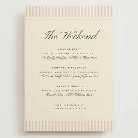 Grand Wedding Weekend Itinerary Cards