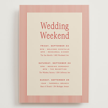 Grand Wedding Weekend Itinerary Cards