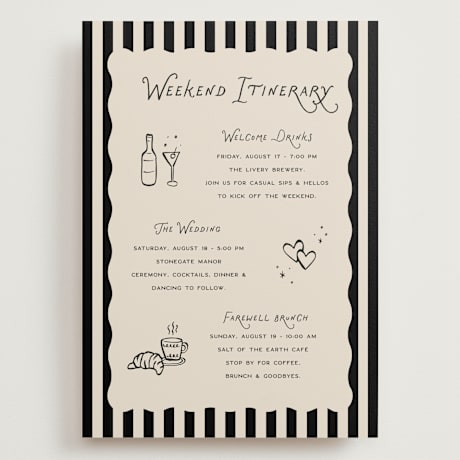 Grand Wedding Weekend Itinerary Cards