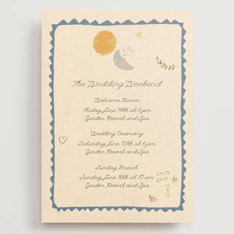 Grand Wedding Weekend Itinerary Cards