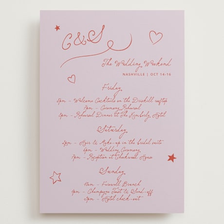 Grand Wedding Weekend Itinerary Cards