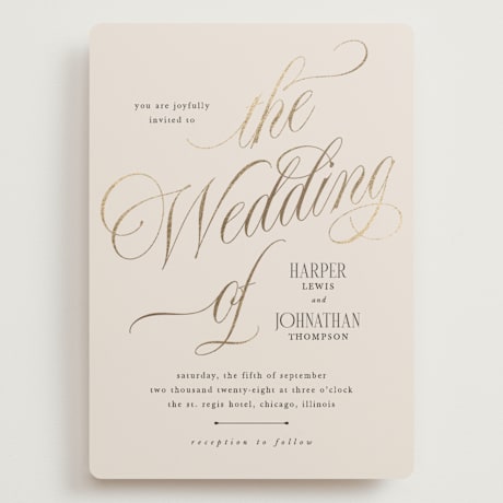 Foil-Pressed Grand Wedding Invitations