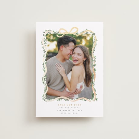Foil-Pressed Save the Date Petite Cards