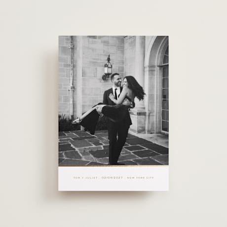 Foil-Pressed Save the Date Petite Cards