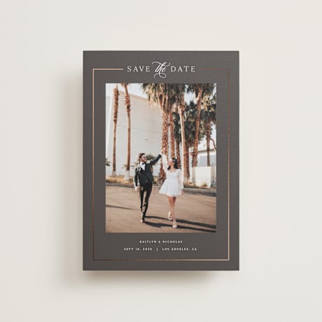 Foil-Pressed Save the Date Petite Cards