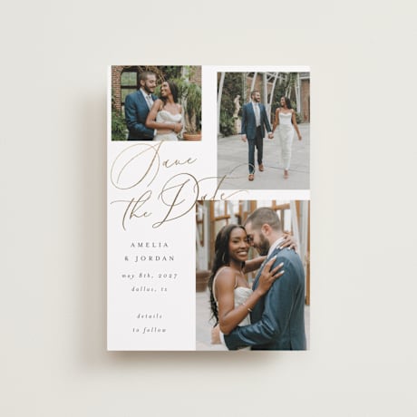 Foil-Pressed Save the Date Petite Cards