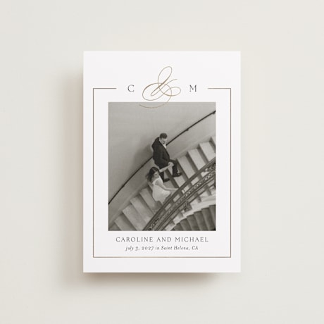 Foil-Pressed Save the Date Petite Cards