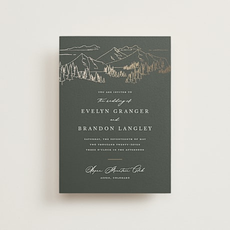 Foil-Pressed Petite Wedding Invitations