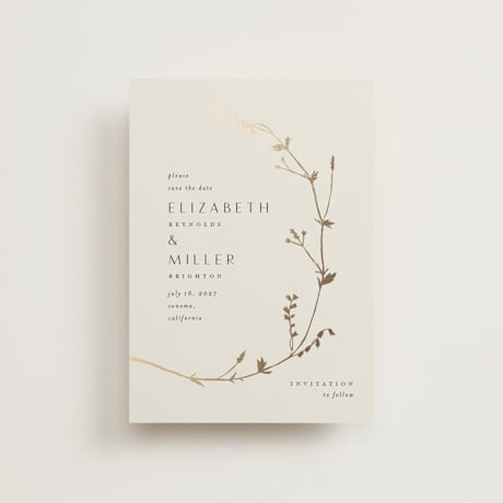 Foil-Pressed Save the Date Postcards