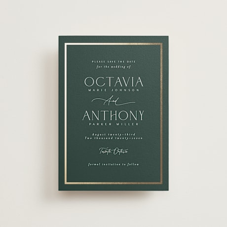 Foil-Pressed Save the Date Postcards