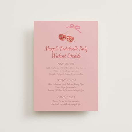 Foil-Pressed Petite Wedding Weekend Itinerary Cards