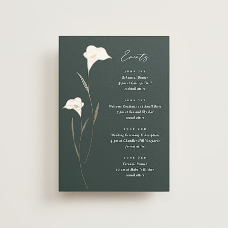 Foil-Pressed Petite Wedding Weekend Itinerary Cards