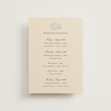 Foil-Pressed Petite Wedding Weekend Itinerary Cards