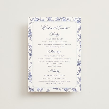 Petite Wedding Weekend Itinerary Cards